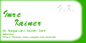 imre kainer business card